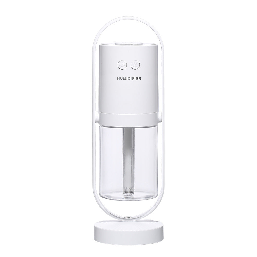 LED Projection Night Light USB Humidifier - 360° Rotary Atomization, Mini Office Air Purifier