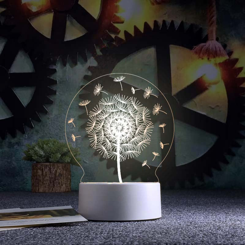 Valentine's Day 3D Night Light Acrylic USB Lamp