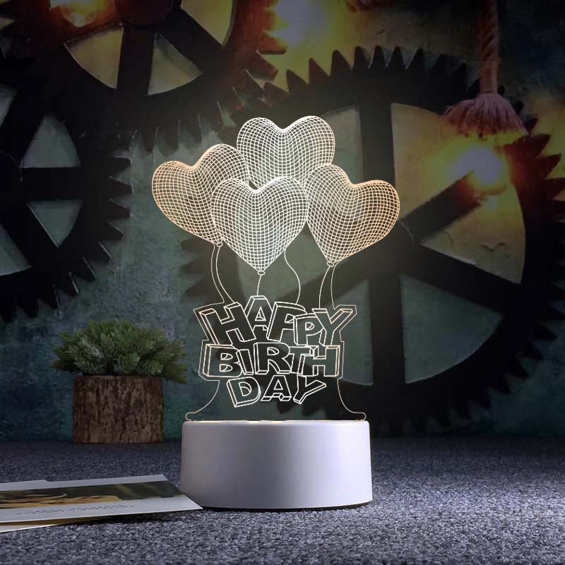 Valentine's Day 3D Night Light Acrylic USB Lamp