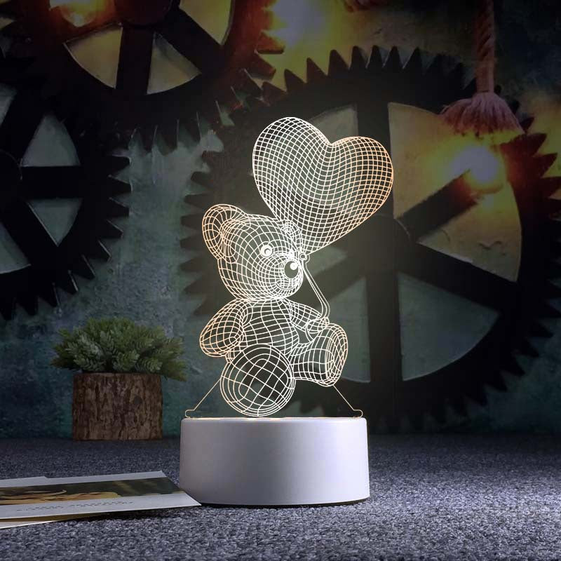 Valentine's Day 3D Night Light Acrylic USB Lamp