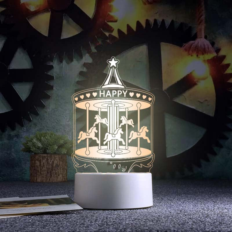 Valentine's Day 3D Night Light Acrylic USB Lamp
