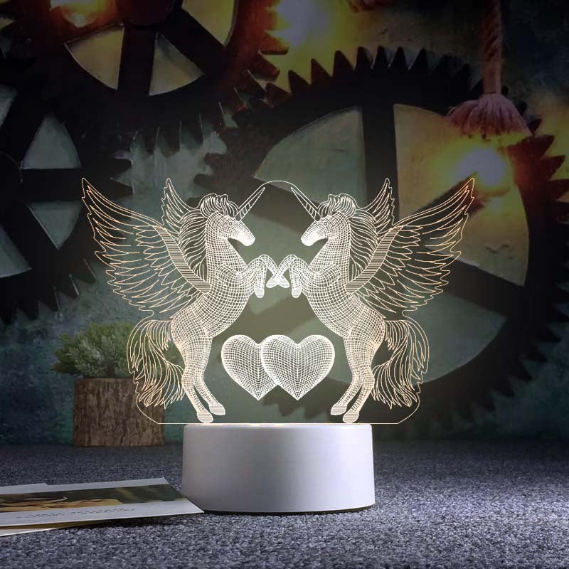 Valentine's Day 3D Night Light Acrylic USB Lamp