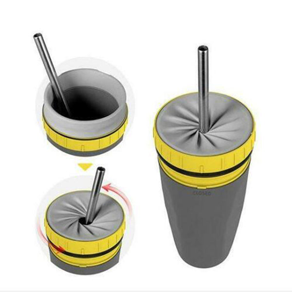 Insulated Travel Tumbler with Straw - Portable Sippy Water Bottle for Children and Adults