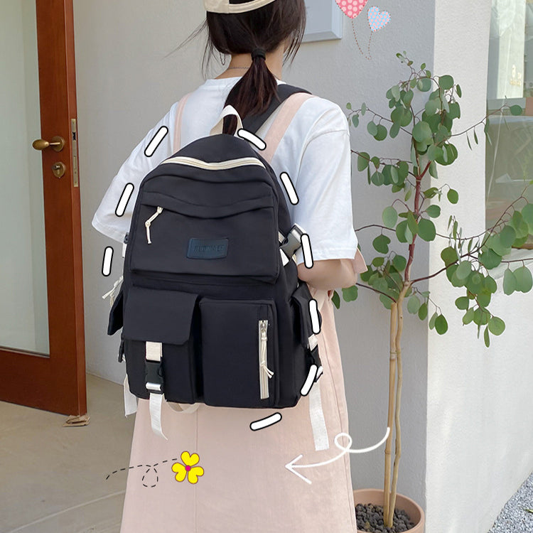 Large Capacity Junior High School Student Schoolbag Light And Simple