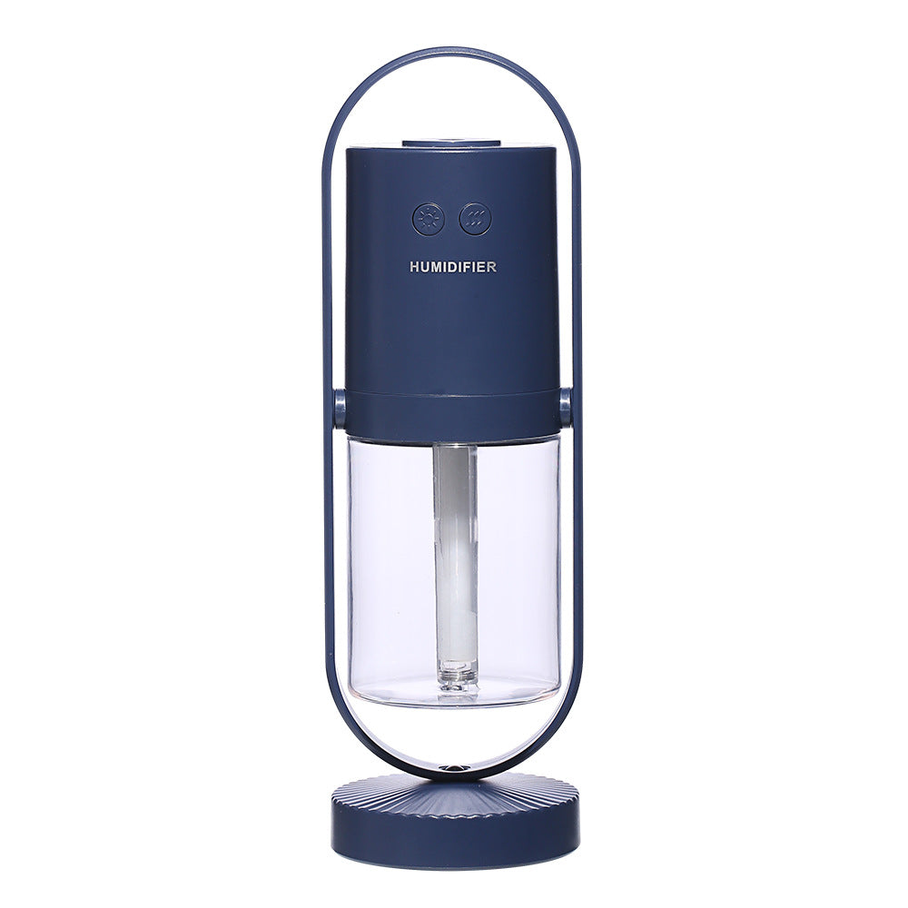 LED Projection Night Light USB Humidifier - 360° Rotary Atomization, Mini Office Air Purifier