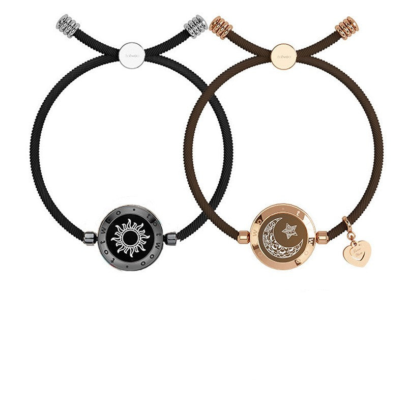 Sun-Moon Smart Sensing Couple Vibration & Light Bracelet