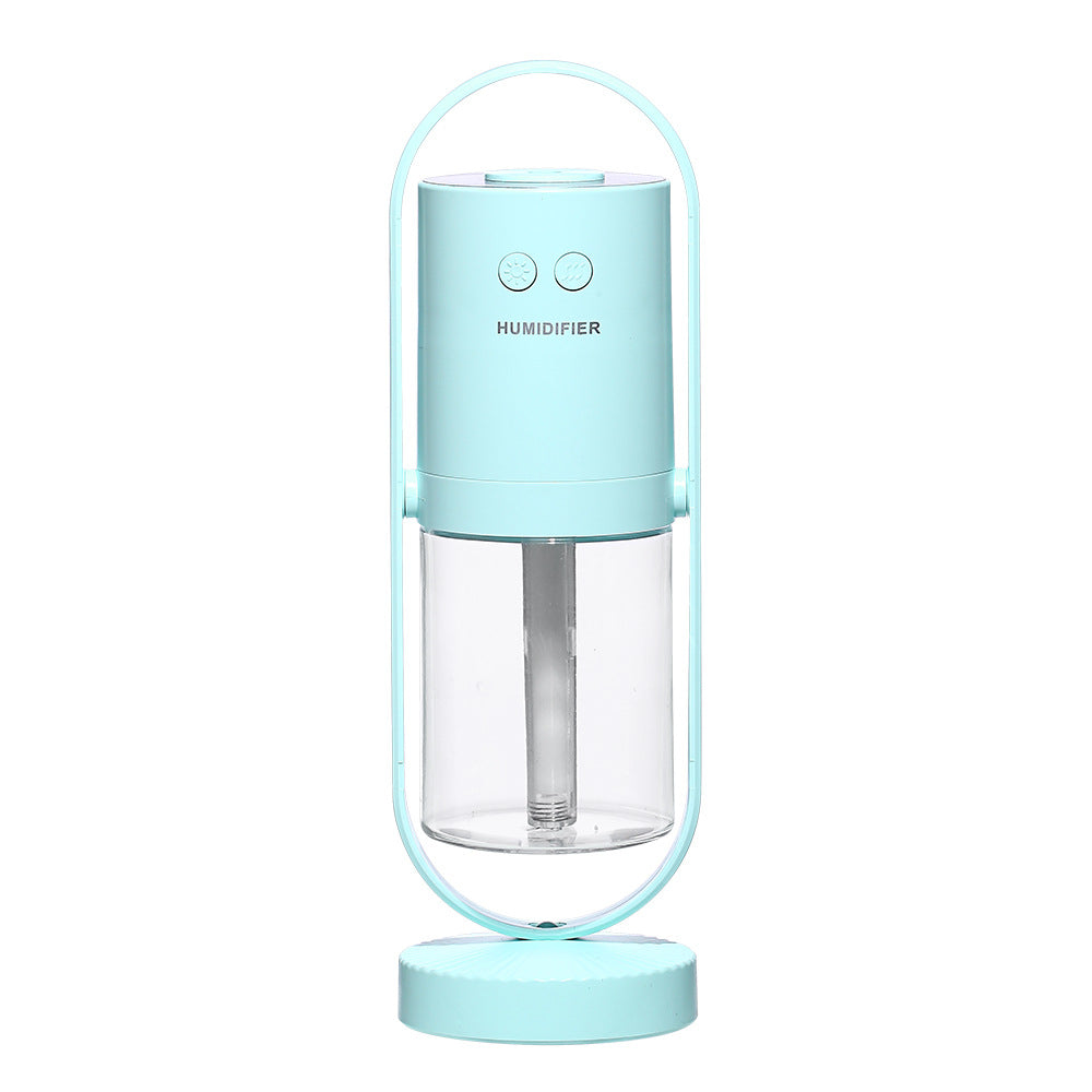 LED Projection Night Light USB Humidifier - 360° Rotary Atomization, Mini Office Air Purifier