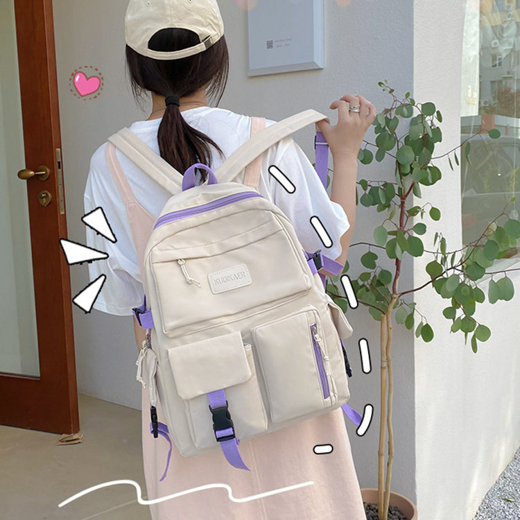 Large Capacity Junior High School Student Schoolbag Light And Simple