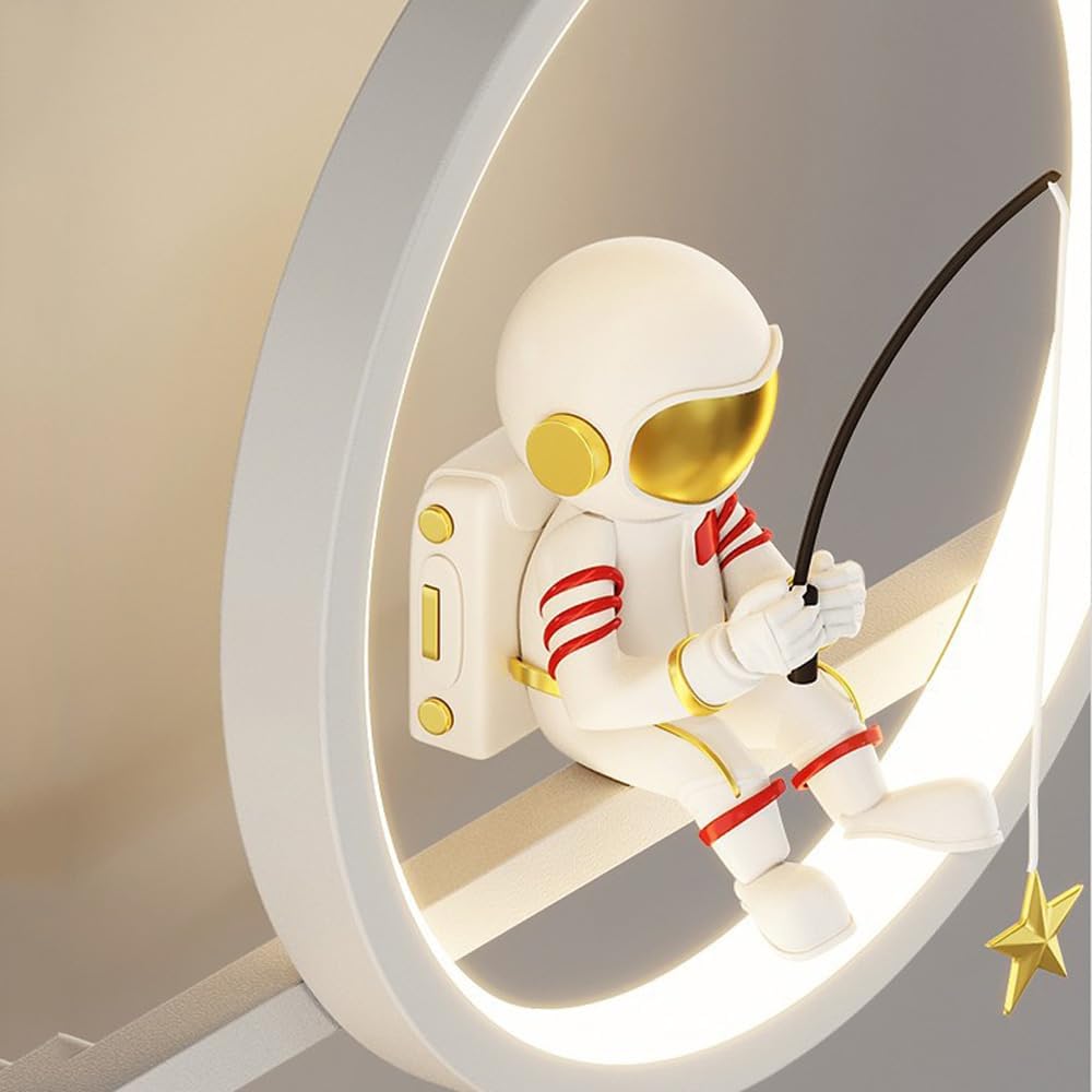 Kids Astronaut Moon Star Projection Sky Ball Wall Lamp - Bedroom Bedside Decor