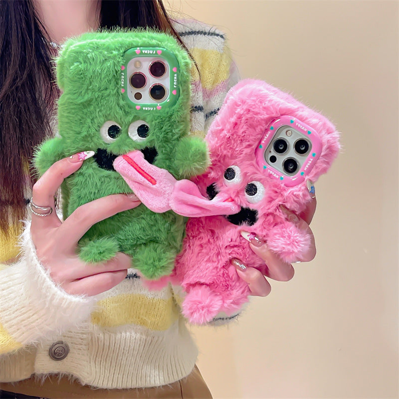 Funny Sticking Tongue Out Cartoon Plush Suitable Drop-resistant Phone Case