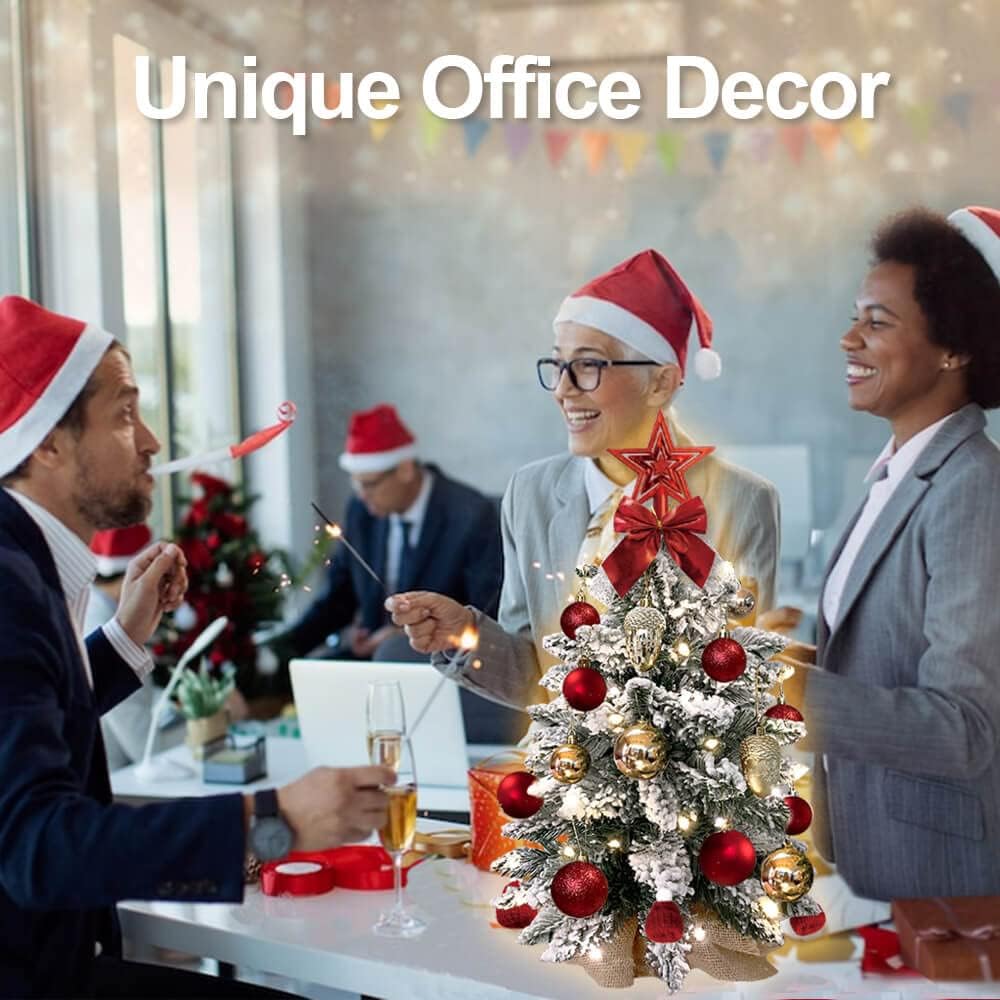 christmas tree with light flocked