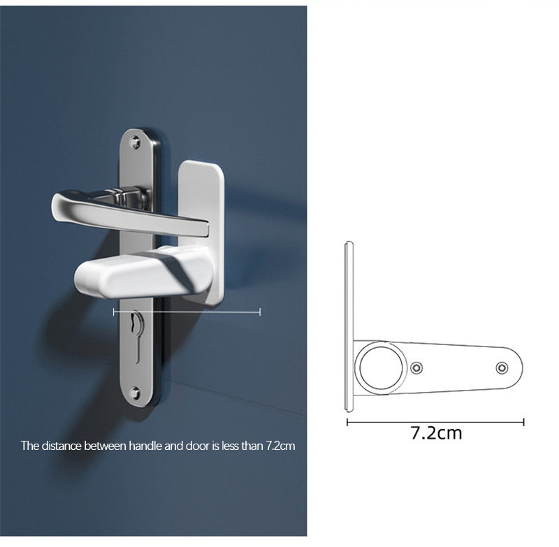 KeyGuard Child and Pet Safety Door Lever Lock with Anti-theft Feature and Door Stops