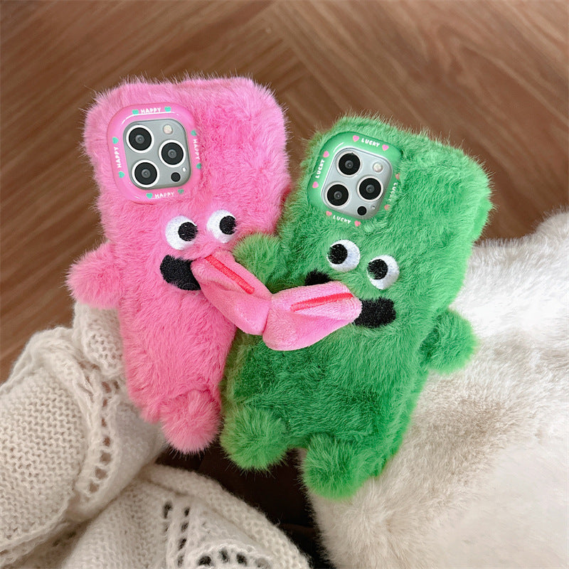 Funny Sticking Tongue Out Cartoon Plush Suitable Drop-resistant Phone Case