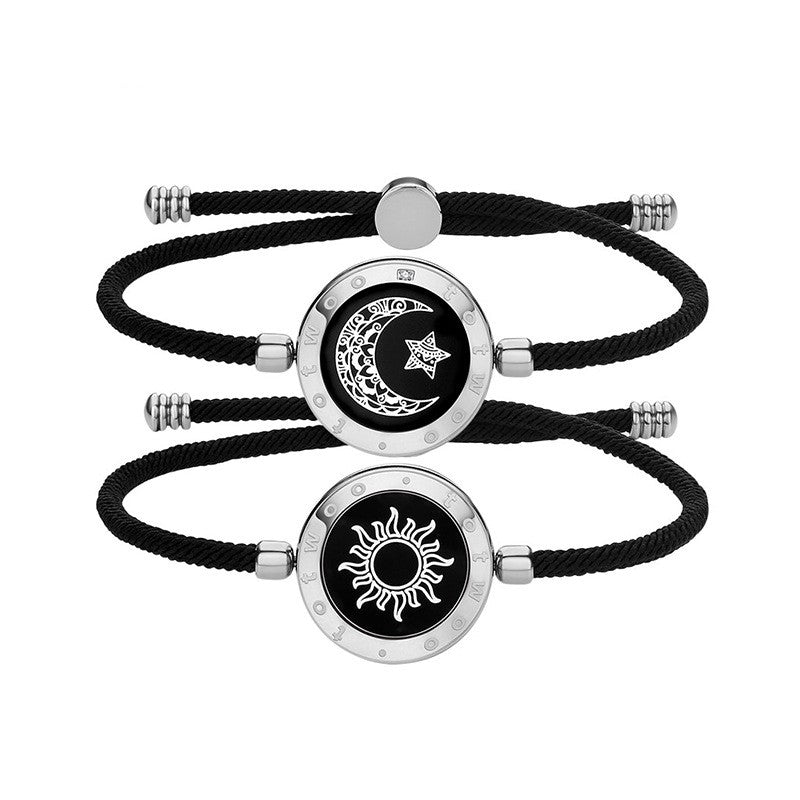 Sun-Moon Smart Sensing Couple Vibration & Light Bracelet