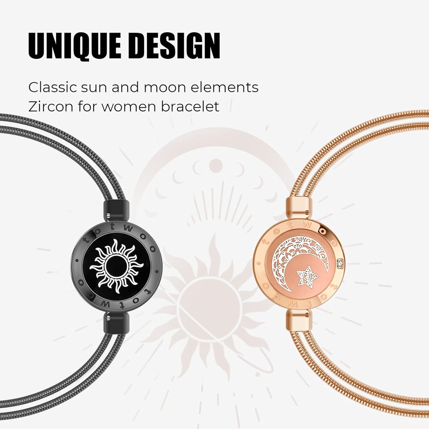 Sun-Moon Smart Sensing Couple Vibration & Light Bracelet