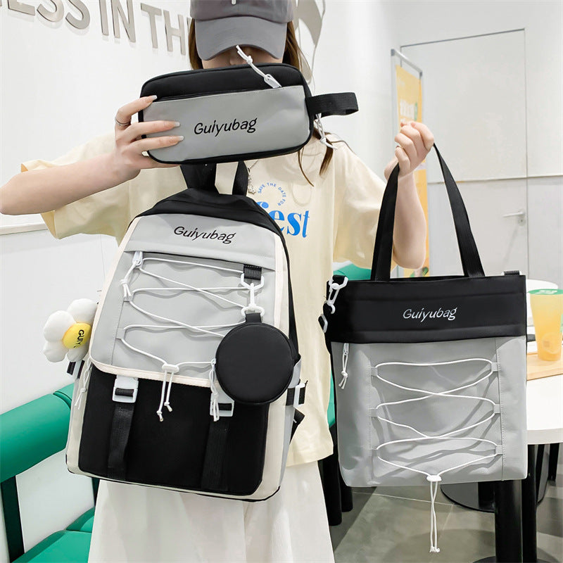 3-Piece School Bag Student Backpack (Pack of 3)
