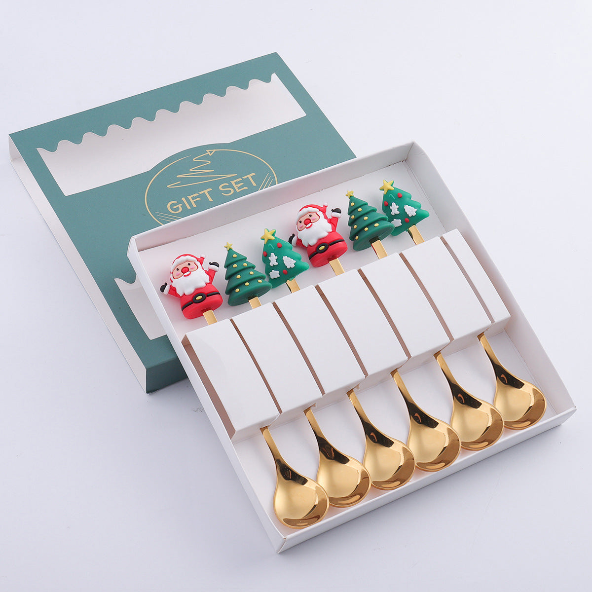Christmas Dessert Spoon Fruit Fork Set