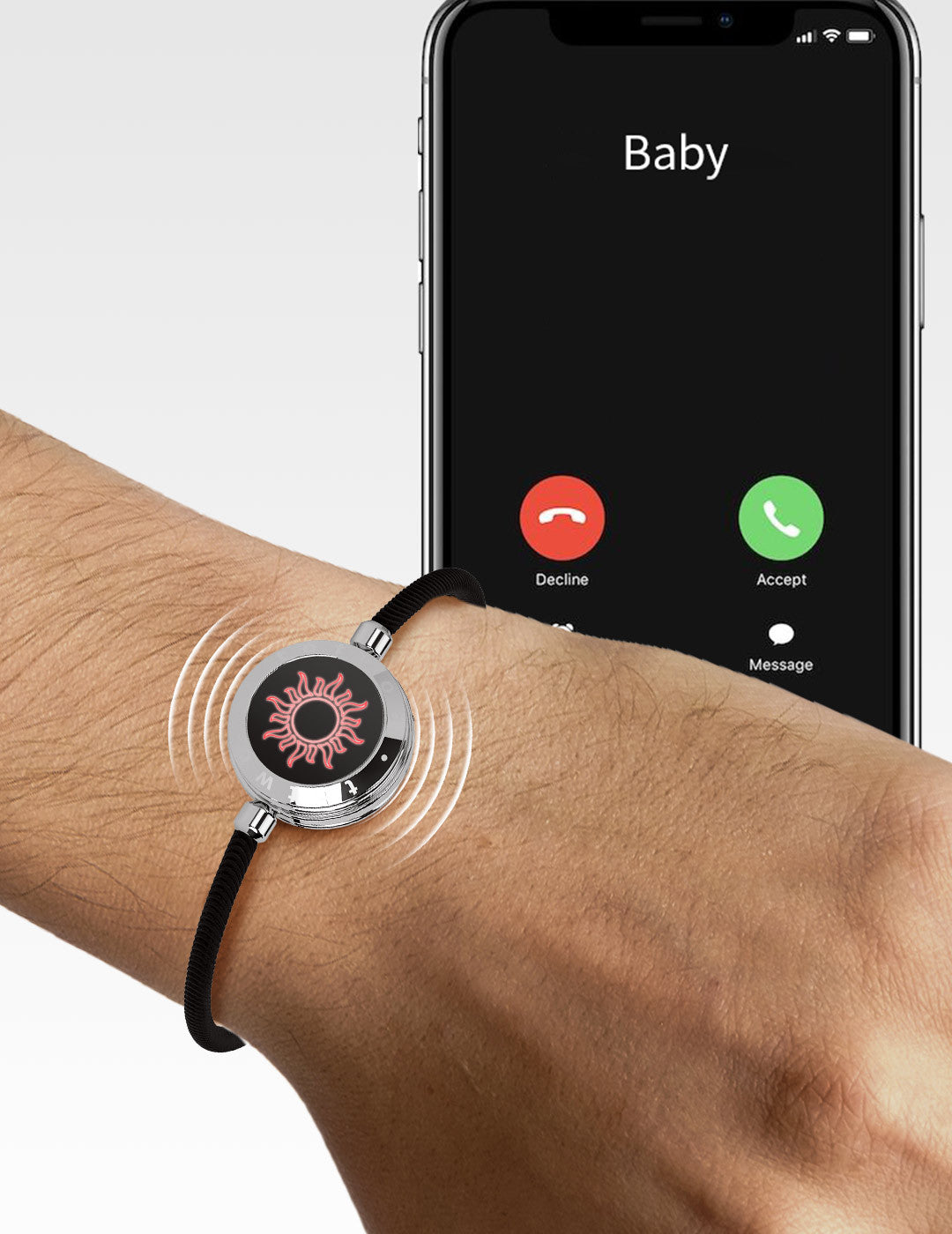 Sun-Moon Smart Sensing Couple Vibration & Light Bracelet