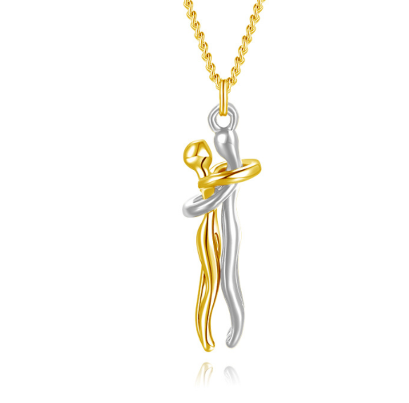 Affection Elegance Duo Necklace - Romantic Unisex Clavicle Chain for Couples