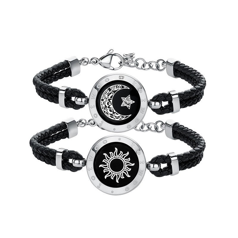 Sun-Moon Smart Sensing Couple Vibration & Light Bracelet
