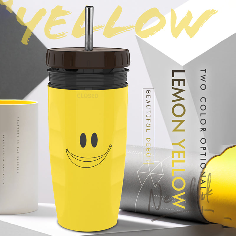 Insulated Travel Tumbler with Straw - Portable Sippy Water Bottle for Children and Adults