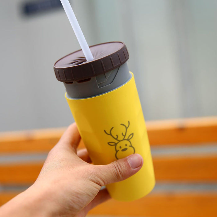 Insulated Travel Tumbler with Straw - Portable Sippy Water Bottle for Children and Adults