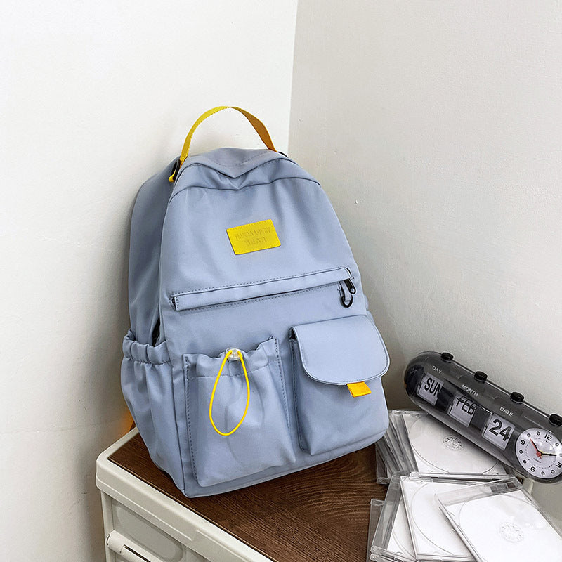 Nylon Waterproof Backpack School Bag Junior High School Student