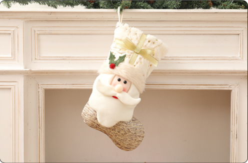 nordic style white christmas socks