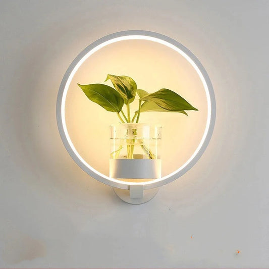 Decorative LED Wall Light with Glass Flower Pot for Bedroom and Living Room FINDOPIA