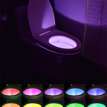 Motion Sensor Rechargeable LED Toilet Night Light - 2Pack, 8 Colors Changing for Bathroom