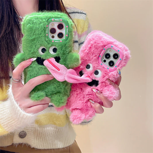 Funny Sticking Tongue Out Cartoon Plush Suitable Drop-resistant Phone Case FINDOPIA