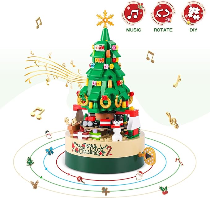 Christmas Tree Blocks Spin Music Box Blocks