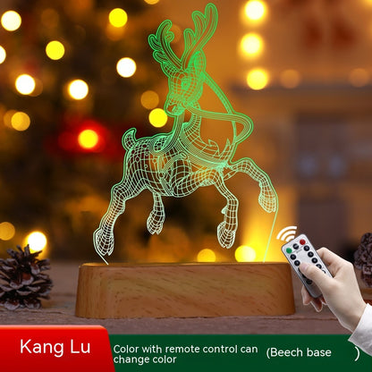 Christmas Decoration 3D Lamp Acrylic LED Night Lights New Year Ornaments