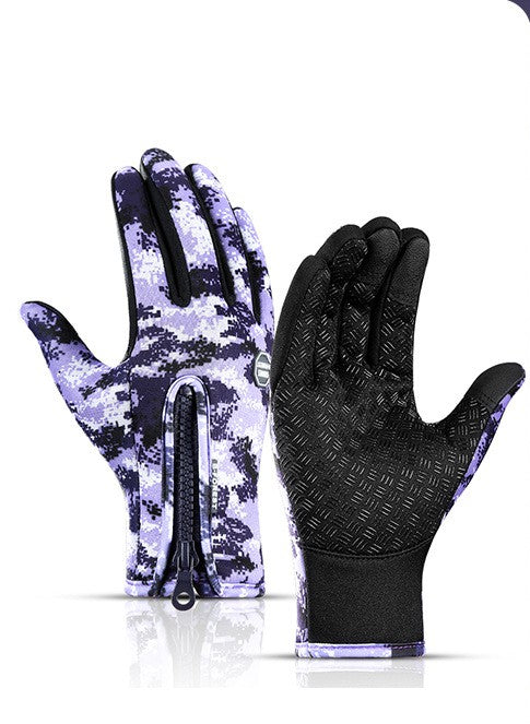 Winter Gloves Touch Screen Riding Motorcycle Sliding Waterproof Sports Gloves With Fleece FINDOPIA