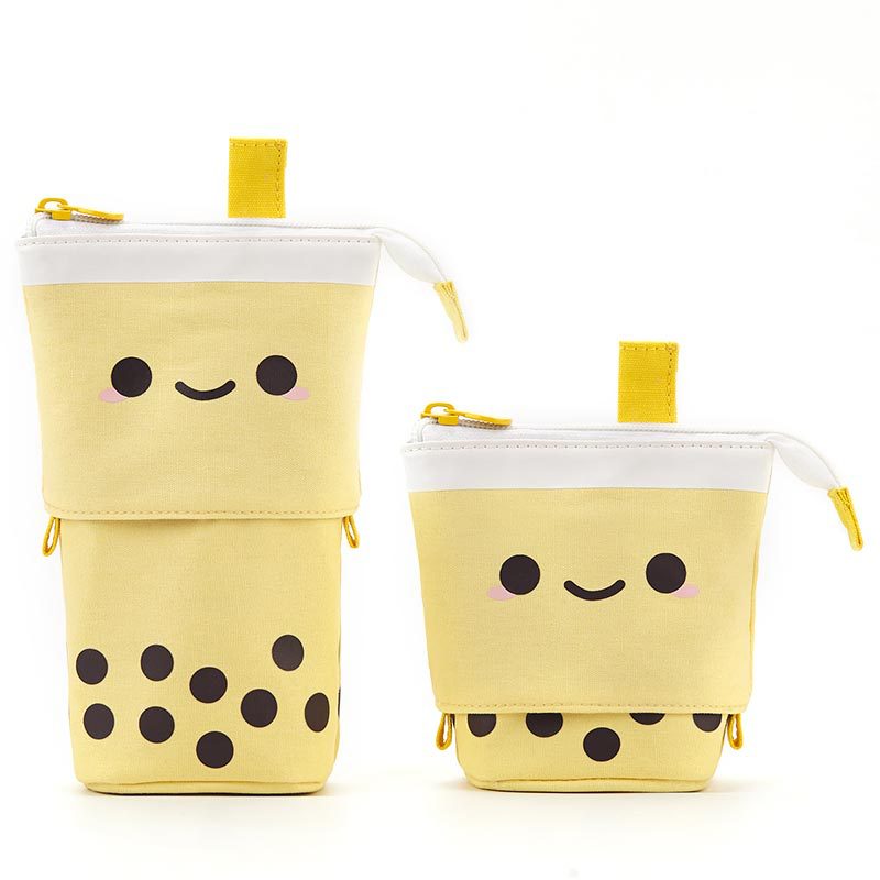 Smiley Face Pen Holder: Cute Girl Heart Multifunctional-Retractable Pencil Case