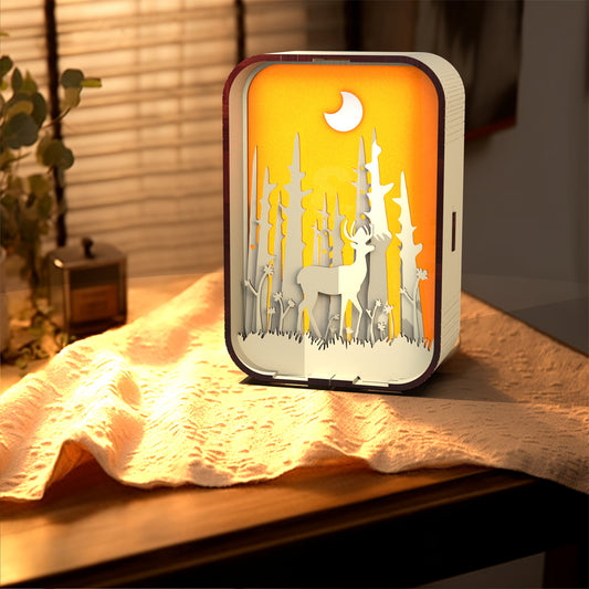 Wood Carving Night Light - Creative Minimalist Bedside Lamp for Decoration, Desktop, and Birthday Gift FINDOPIA