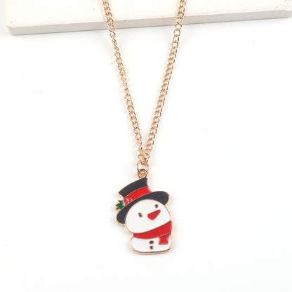 Festive Cartoon Character Pendant Necklace - Christmas and New Year Jewelry