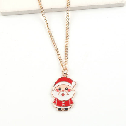 Festive Cartoon Character Pendant Necklace - Christmas and New Year Jewelry