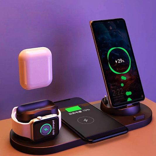 Wireless Charger For Multiple Devices Iphone & Samsung, Fast Charging Dock: 6 in 1 FINDOPIA